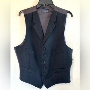 Vintage Y2K Harold Powell Gray Wool Cashmere Business Suit Vest Sz 42R